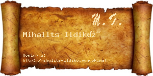 Mihalits Ildikó névjegykártya